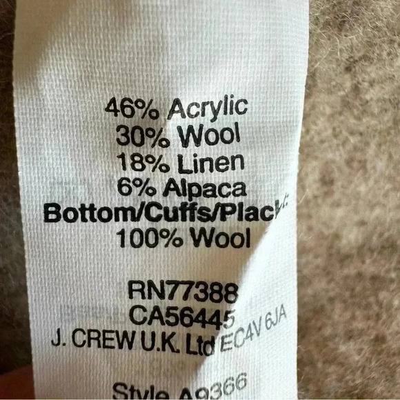 MADEWELL Colorblock Wool Linen Blend Cardigan  Sweater Cozy  Tan  Sz M #2272 - Picture 9 of 11